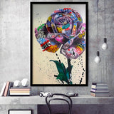 Rose Graffiti Street Art Banksy Style Framed Art Print Wall Art Decor,Framed Picture