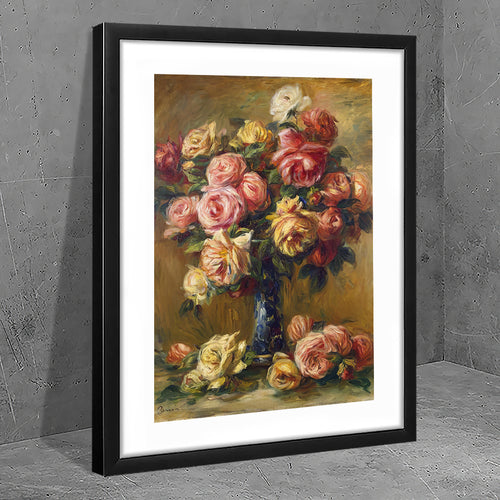Roses in a vase by Pierre Auguste Renoir - Art Prints, Framed Prints, Wall Art Prints, Frame Art