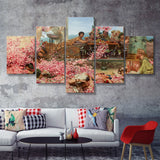 Roses Of Heliogabalus By Tadema 5 Pieces Canvas Prints Wall Art - Painting Canvas, Multi Panel, Wall Decor, Canvas Art
