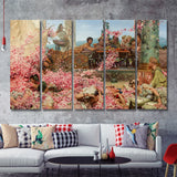 Roses Of Heliogabalus By Tadema 5 Pieces B Canvas Prints Wall Art - Painting Canvas, Multi Panel, Wall Decor, Canvas Art