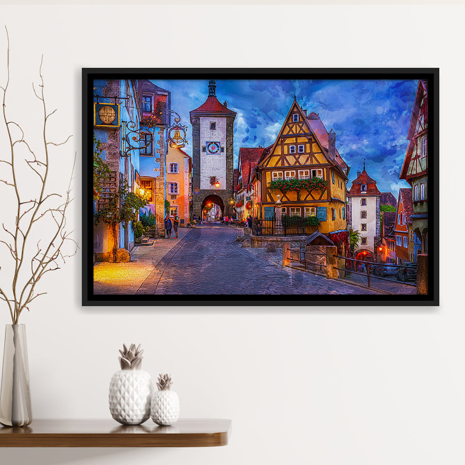 Rothenburg Framed Canvas Prints Wall Art Decor - Painting Canvas, Framed Picture, Home Decor
