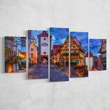 Rothenburg 5 Pieces Canvas Prints Wall Art Decor - Painting Canvas, Mixed Canvas, Multi Panels