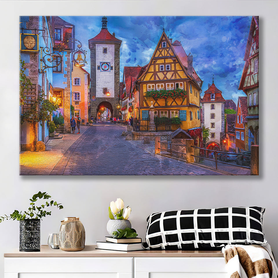 Rothenburg Canvas Prints Wall Art Decor - Painting Canvas, Art Print, Home Decor, Ready to Hang