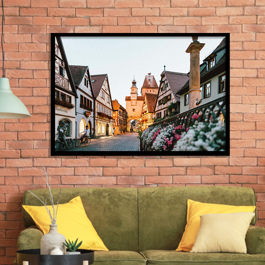 Rothenburg, Rothenburg Photo Framed Art Prints Wall Art Decor,Black Frame, Ready to hang