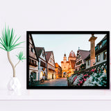 Rothenburg, Rothenburg Photo Framed Art Prints Wall Art Decor,Black Frame, Ready to hang
