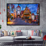 Rothenburg Framed Canvas Prints Wall Art Decor - Painting Canvas, Framed Picture, Home Decor