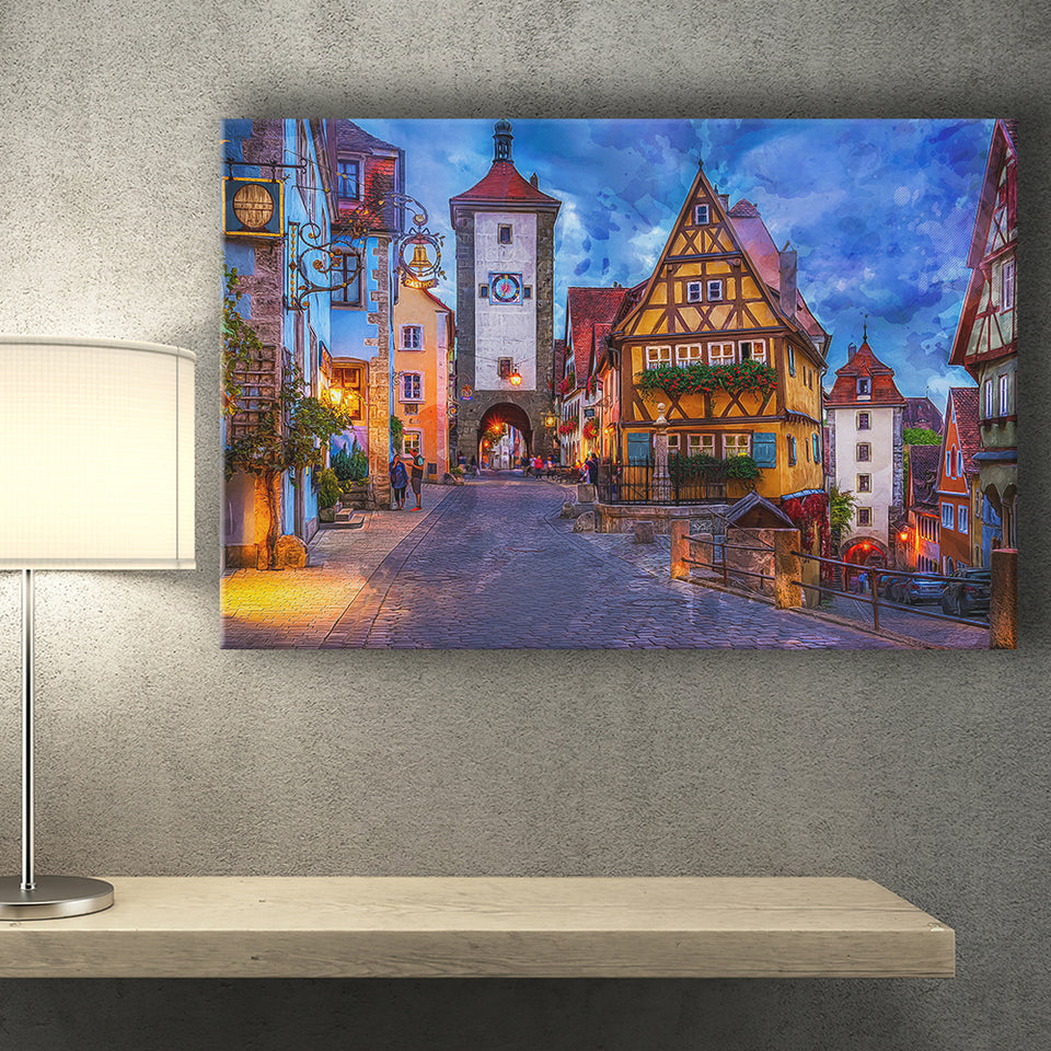 Rothenburg Canvas Prints Wall Art Decor - Painting Canvas, Art Print, Home Decor, Ready to Hang