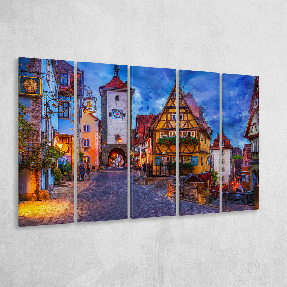 Rothenburg 5 Piece B Canvas Prints Wall Art Decor, Multi Panels,Large Canvas, Home Decor