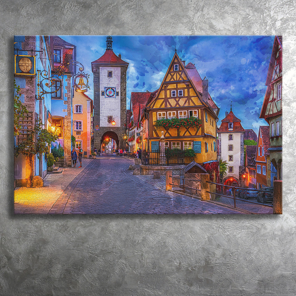 Rothenburg Canvas Prints Wall Art Decor - Painting Canvas, Art Print, Home Decor, Ready to Hang