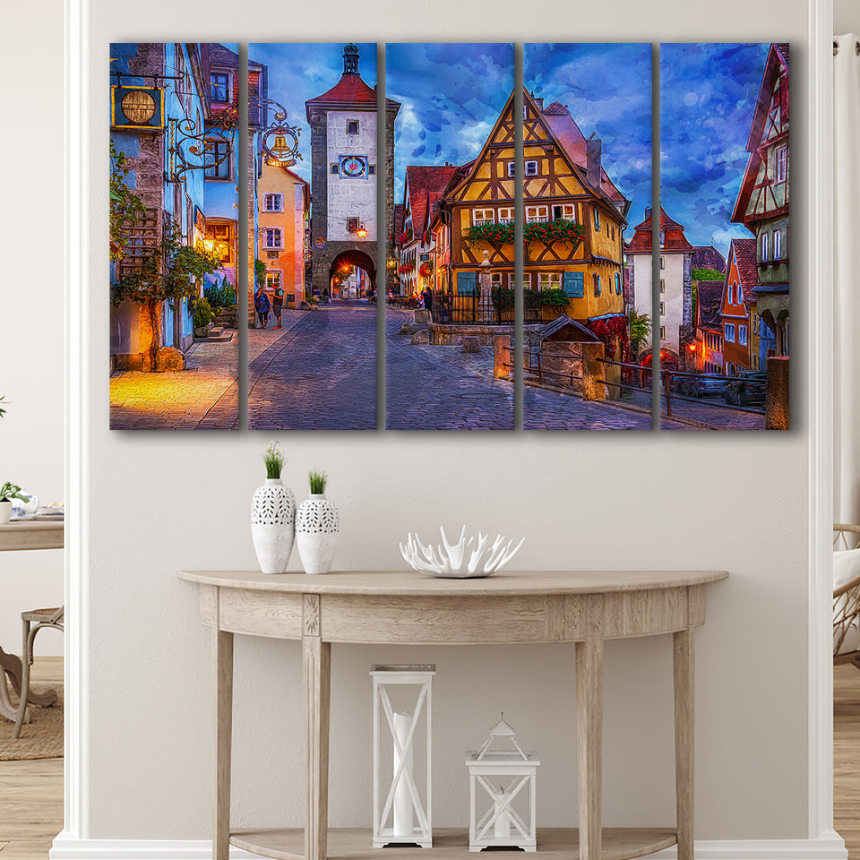 Rothenburg 5 Piece B Canvas Prints Wall Art Decor, Multi Panels,Large Canvas, Home Decor