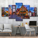 Rothenburg 5 Pieces Canvas Prints Wall Art Decor - Painting Canvas, Mixed Canvas, Multi Panels