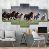 Roundup On The Ranch 5 Panels, Canvas Prints Wall Art Decor, Large Canvas Art