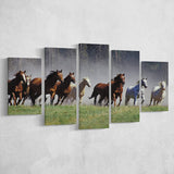 Roundup On The Ranch 5 Panels, Canvas Prints Wall Art Decor, Large Canvas Art
