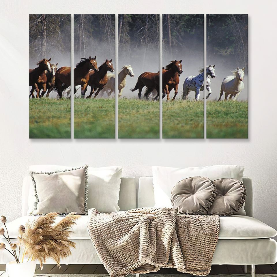 Roundup On The Ranch 5 Pieces B Canvas Prints Wall Art - Painting Canvas, Multi Panels,5 Panel, Wall Decor