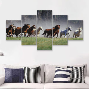 Roundup On The Ranch  5 Pieces Canvas Prints Wall Art - Painting Canvas, Multi Panels, 5 Panel, Wall Decor