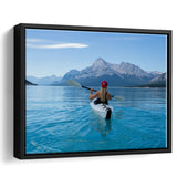 Rowing, Rowing Framed Canvas Prints Wall Art Decor, Black Floating Frame