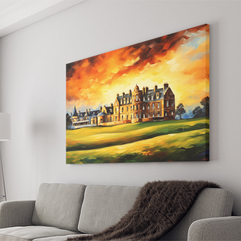 Royal Ancient Golf Club House 18Th Painting Canvas Prints Wall Art, Painting Art Home Decor