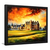 Royal Ancient Golf Club House 18Th Painting Framed Art Prints Wall Decor, Framed Painting Art