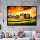 Royal Ancient Golf Club House 18Th Painting Framed Art Prints Wall Decor, Framed Painting Art