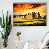 Royal Ancient Golf Club House 18Th Painting, Framed Canvas Prints Wall Art Decor, Floating Frame