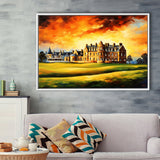 Royal Ancient Golf Club House 18Th Painting, Framed Canvas Prints Wall Art Decor, Floating Frame