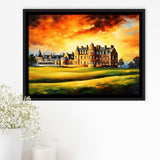 Royal Ancient Golf Club House 18Th Painting, Framed Canvas Prints Wall Art Decor, Floating Frame
