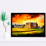 Royal Ancient Golf Club House 18Th Painting Framed Art Prints Wall Decor, Framed Painting Art
