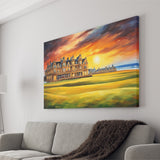 Royal Ancient Golf Clubhouse 18Th Painting Colorful Canvas Prints Wall Art, Painting Art Home Decor