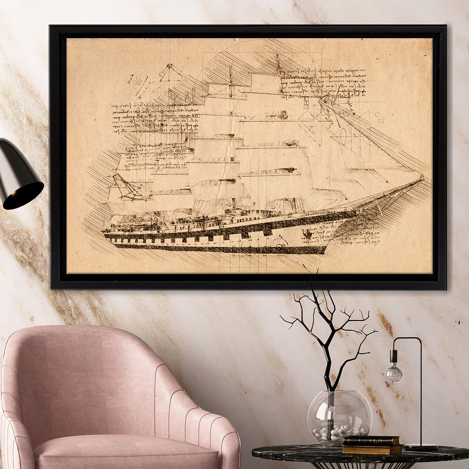 Royal Clipper Is A Steel Hulled Five Masted Fully Rigged Tal Framed Canvas Prints Wall Art - Painting Canvas, Framed Prints, Wall Home Decor
