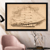Royal Clipper Is A Steel Hulled Five Masted Fully Rigged Tal Framed Canvas Prints Wall Art - Painting Canvas, Framed Prints, Wall Home Decor