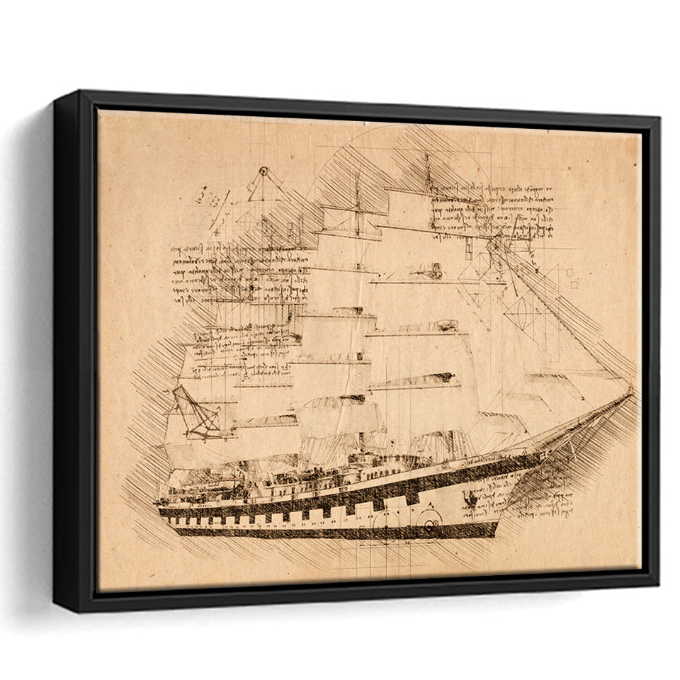 Royal Clipper Is A Steel Hulled Five Masted Fully Rigged Tal Framed Canvas Prints Wall Art - Painting Canvas, Framed Prints, Wall Home Decor