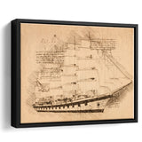 Royal Clipper Is A Steel Hulled Five Masted Fully Rigged Tal Framed Canvas Prints Wall Art - Painting Canvas, Framed Prints, Wall Home Decor