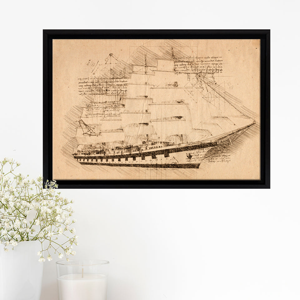 Royal Clipper Is A Steel Hulled Five Masted Fully Rigged Tal Framed Canvas Prints Wall Art - Painting Canvas, Framed Prints, Wall Home Decor