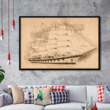 Royal Clipper Is A Steel Hulled Five Masted Fully Rigged Tal Framed Art Prints Wall Decor - Painting Art, Framed Picture, Home Decor,For Sale