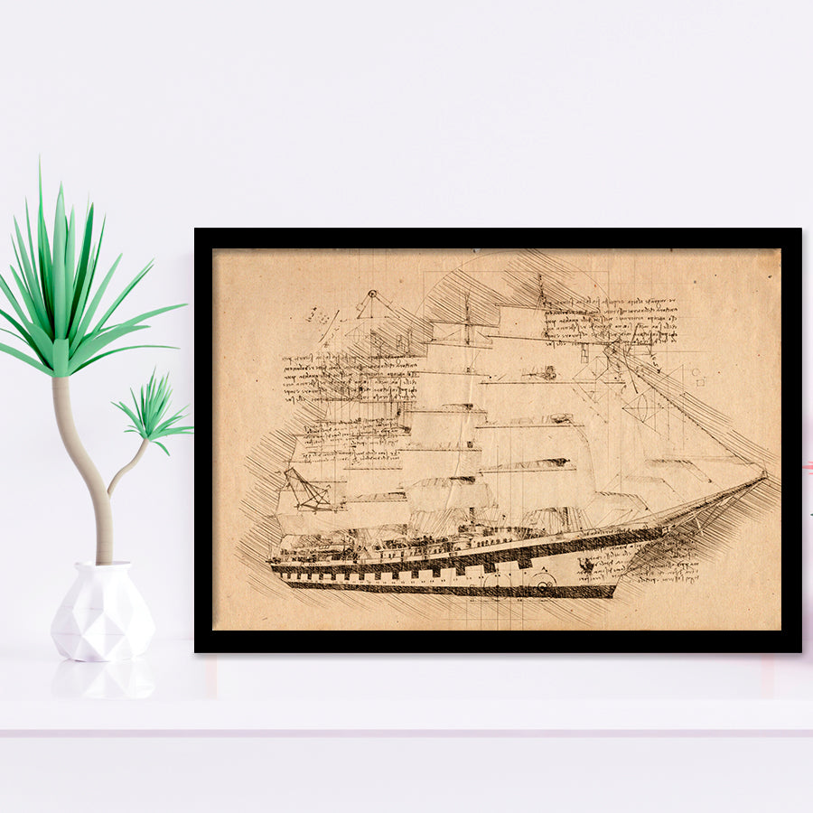 Royal Clipper Is A Steel Hulled Five Masted Fully Rigged Tal Framed Art Prints Wall Decor - Painting Art, Framed Picture, Home Decor,For Sale