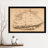 Royal Clipper Is A Steel Hulled Five Masted Fully Rigged Tal Framed Canvas Prints Wall Art - Painting Canvas, Framed Prints, Wall Home Decor