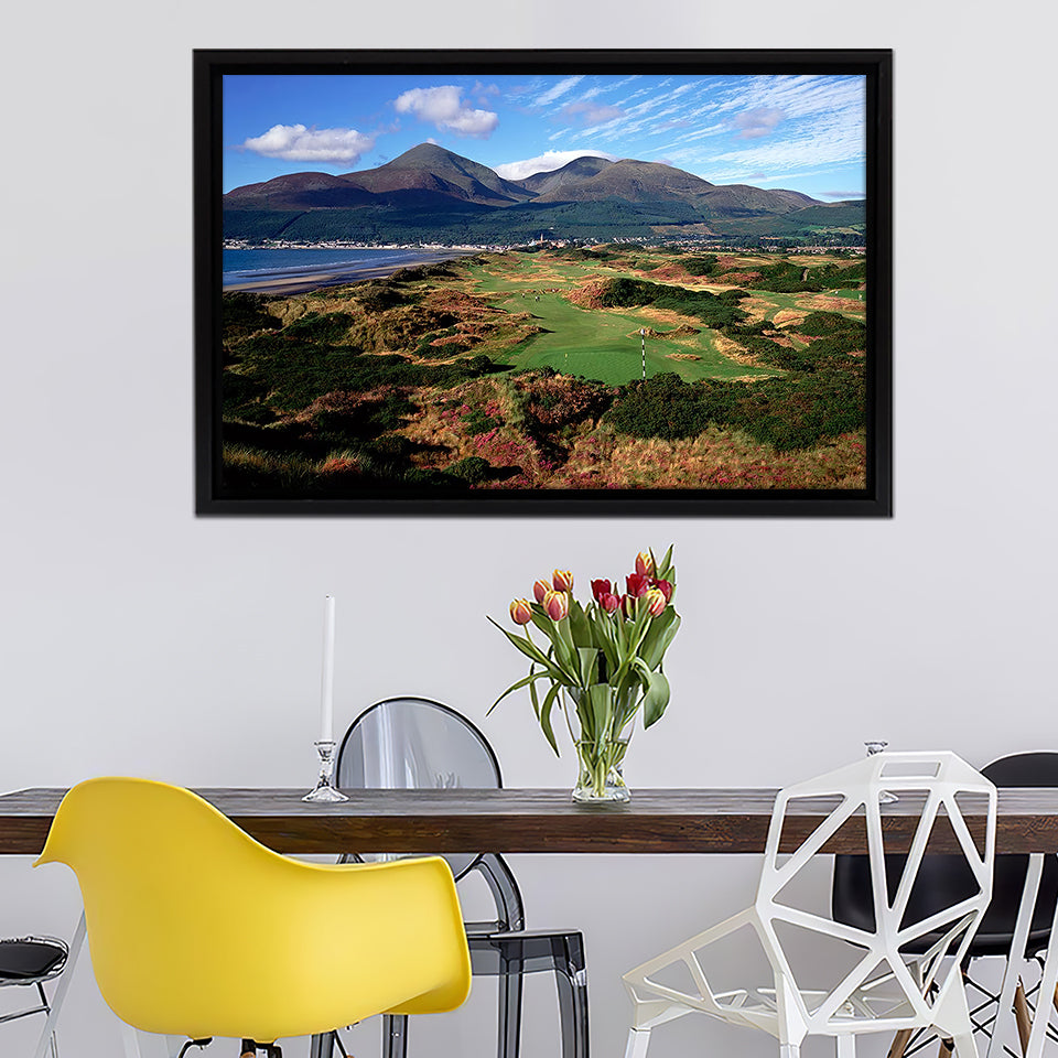 Royal County Down Golf Club Framed Canvas Prints Wall Art - Painting Prints, Home Wall Decor, Painting Canvas