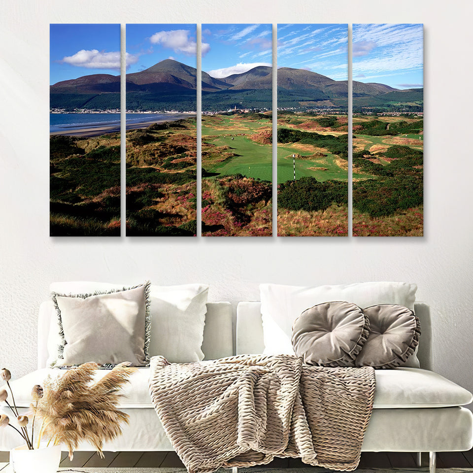 Royal County Down Golf Club 5 Pieces Canvas Prints Wall Art Decor - Painting Canvas,Multi Panel,Painting Prints,For Sale