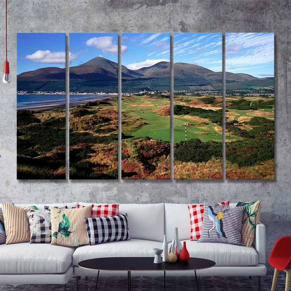 Royal County Down Golf Club 5 Pieces Canvas Prints Wall Art Decor - Painting Canvas,Multi Panel,Painting Prints,For Sale