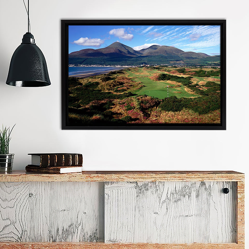 Royal County Down Golf Club Framed Canvas Prints Wall Art - Painting Prints, Home Wall Decor, Painting Canvas