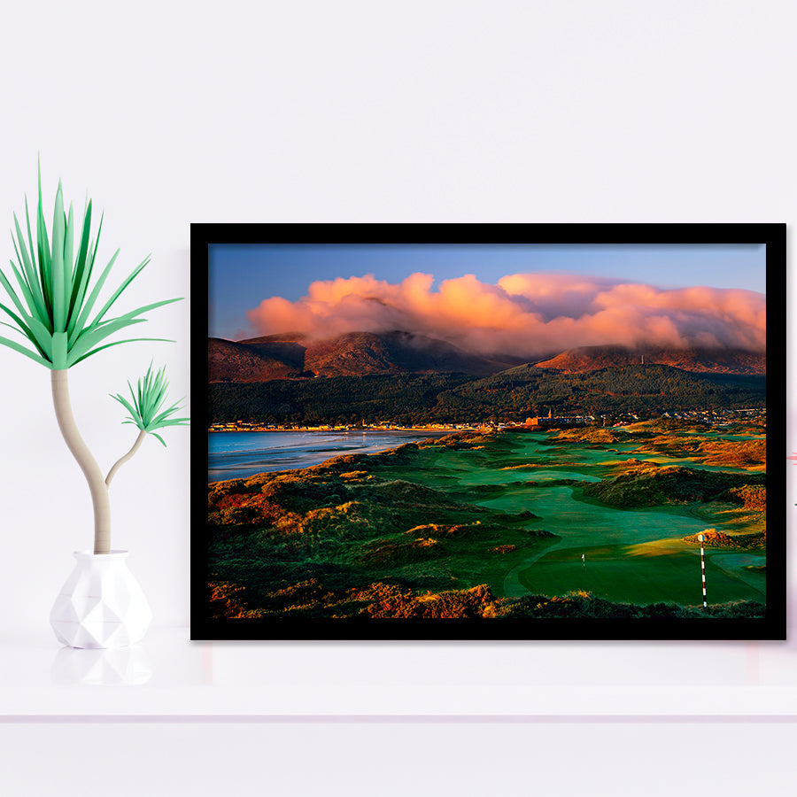 Royal County Down Golf Club Hole 03R A Glorious Morning Newcastle Co Down, Ireland, Golf Sport Print, Framed Art Prints Home Decor