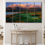 Royal County Down Golf Club Hole 03R A Glorious Morning Newcastle Co Down, Ireland, 5 Panels Extra Large Canvas Prints Wall Art