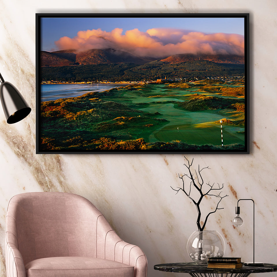Royal County Down Golf Club Hole 03R A Glorious Morning Newcastle Co Down, Ireland, Framed Canvas Prints Wall Art Decor