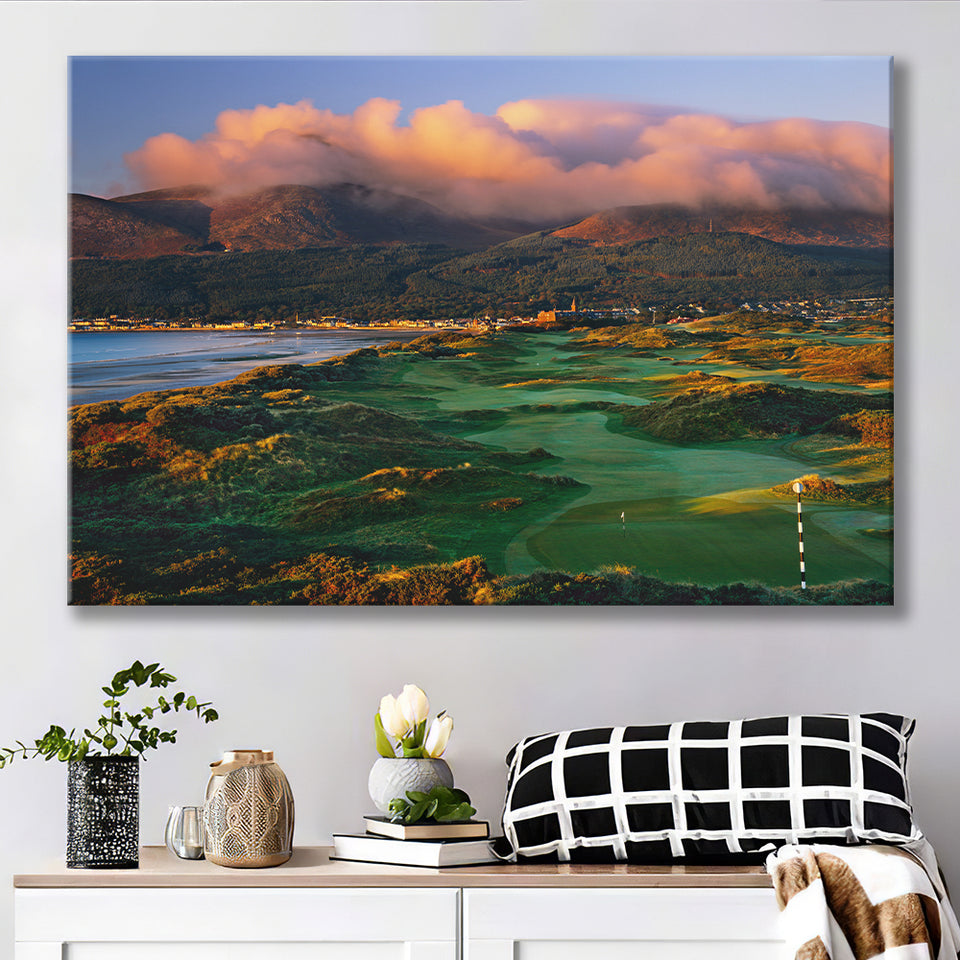 Royal County Down Golf Club Hole 03R A Glorious Morning Newcastle Co Down, Ireland, Golf Art Print, Canvas Prints Wall Art