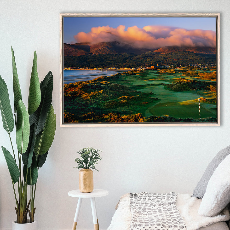 Royal County Down Golf Club Hole 03R A Glorious Morning Newcastle Co Down, Ireland, Framed Canvas Prints Wall Art Decor