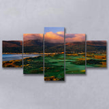 Royal County Down Golf Club Hole 03R A Glorious Morning Newcastle Co Down, Ireland, 5 Panels Canvas Prints Wall Art Decor