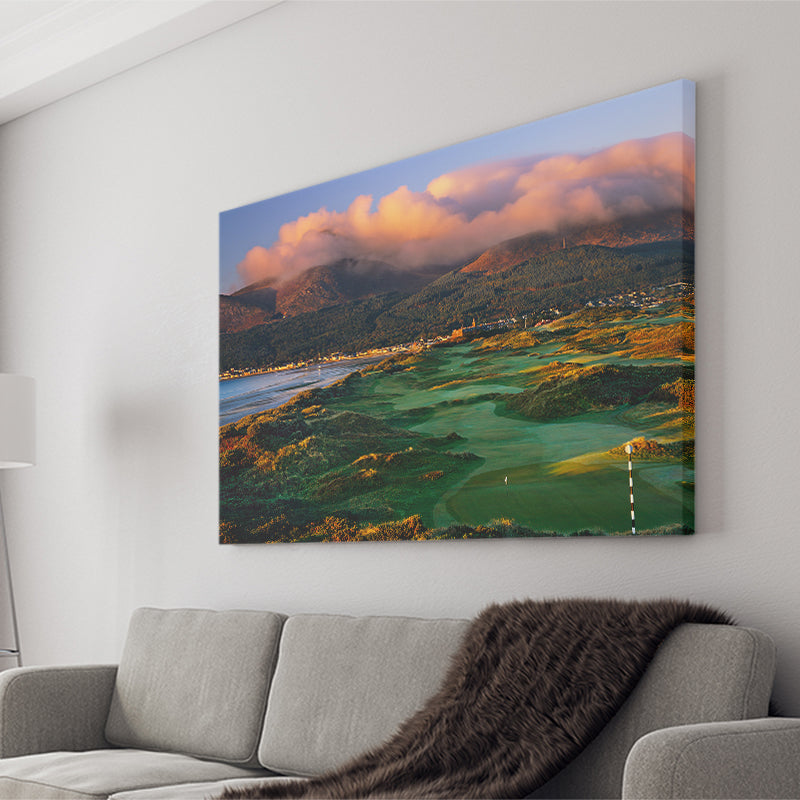 Royal County Down Golf Club Hole 03R A Glorious Morning Newcastle Co Down, Ireland, Golf Art Print, Canvas Prints Wall Art