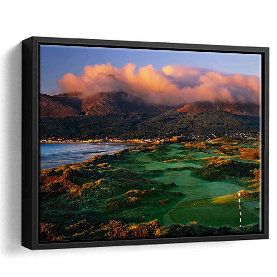 Royal County Down Golf Club Hole 03R A Glorious Morning Newcastle Co Down, Ireland, Framed Canvas Prints Wall Art Decor