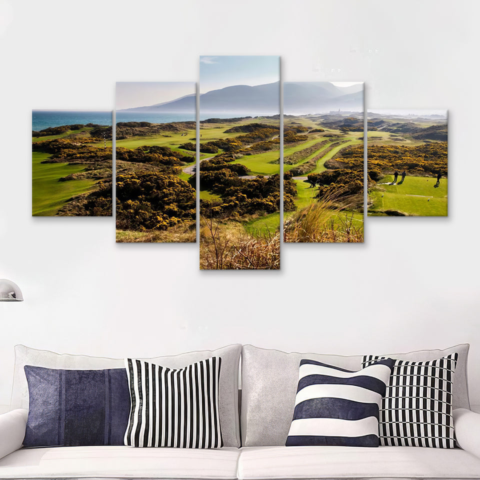 Royal County Down Sogoto Golf Downs  5 Pieces Canvas Prints Wall Art - Painting Canvas, Multi Panel, Home Wall Decor, For Sale