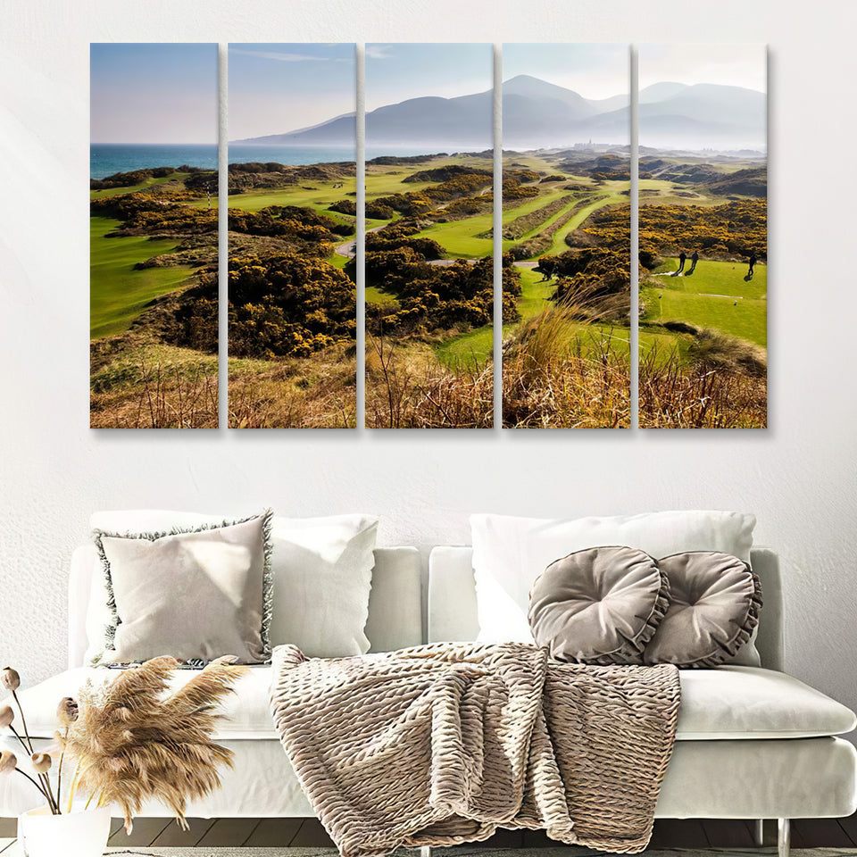 Royal County Down Sogoto Golf Downs 5 Pieces Canvas Prints Wall Art Decor - Painting Canvas,Multi Panel,Painting Prints,For Sale